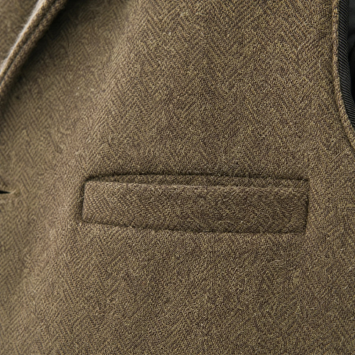 Gilet de Costume Classique pour Homme Vintage - close-up détail matière