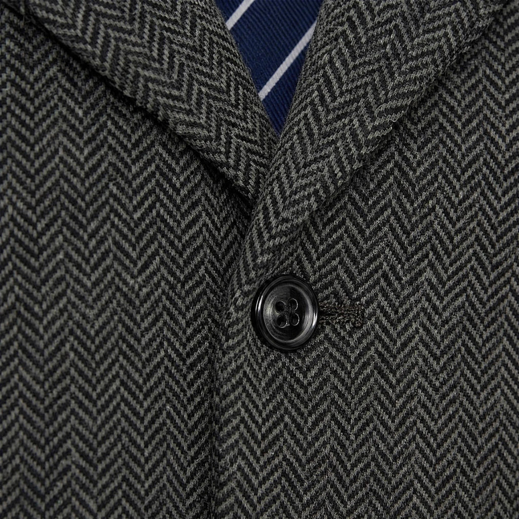 Gilet de costume slim à revers vintage - close-up détail matière