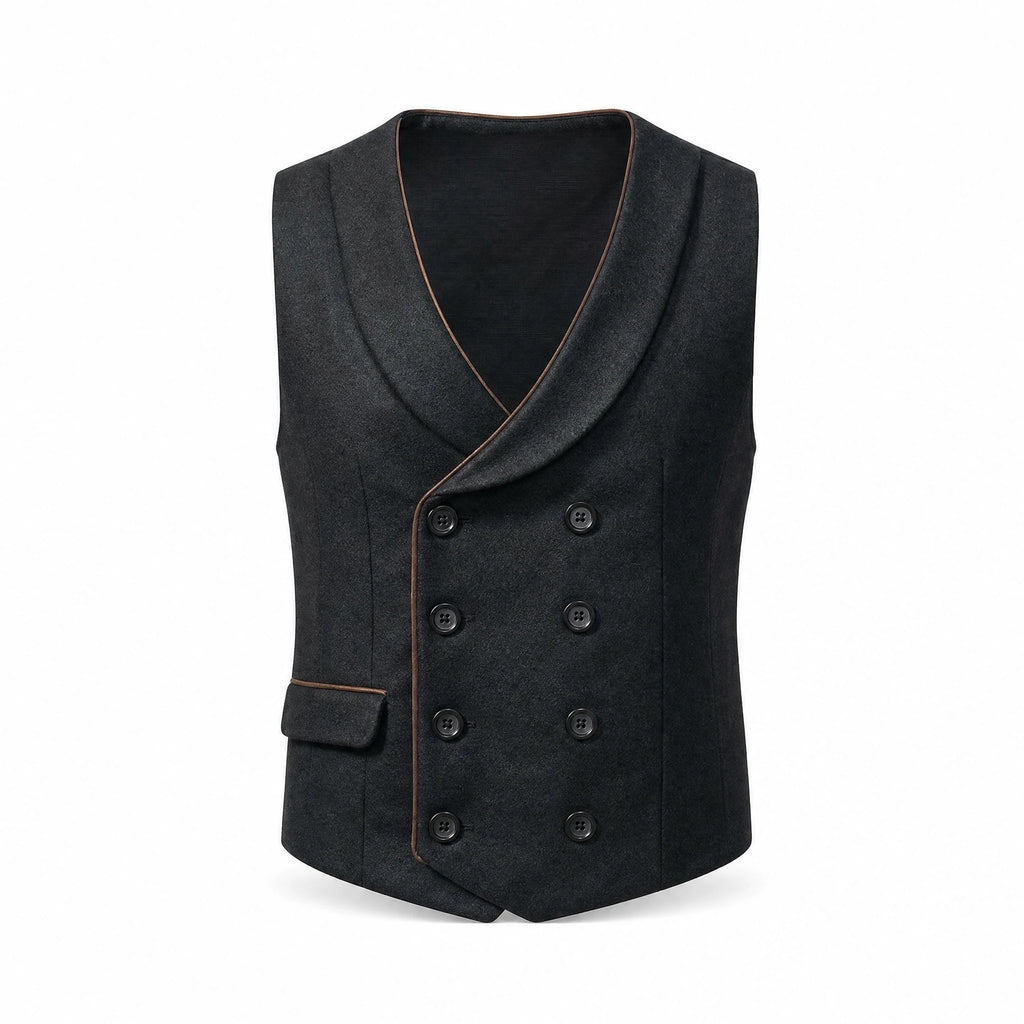 Gilet de costume vintage à revers de couleur unie vintage - image principale
