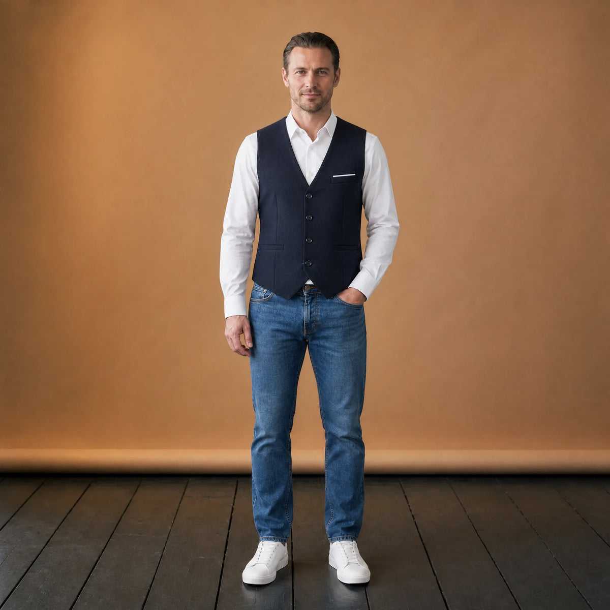 Gilet sans manches homme ajusté à quatre boutons - VETEMENT Studio HOMME