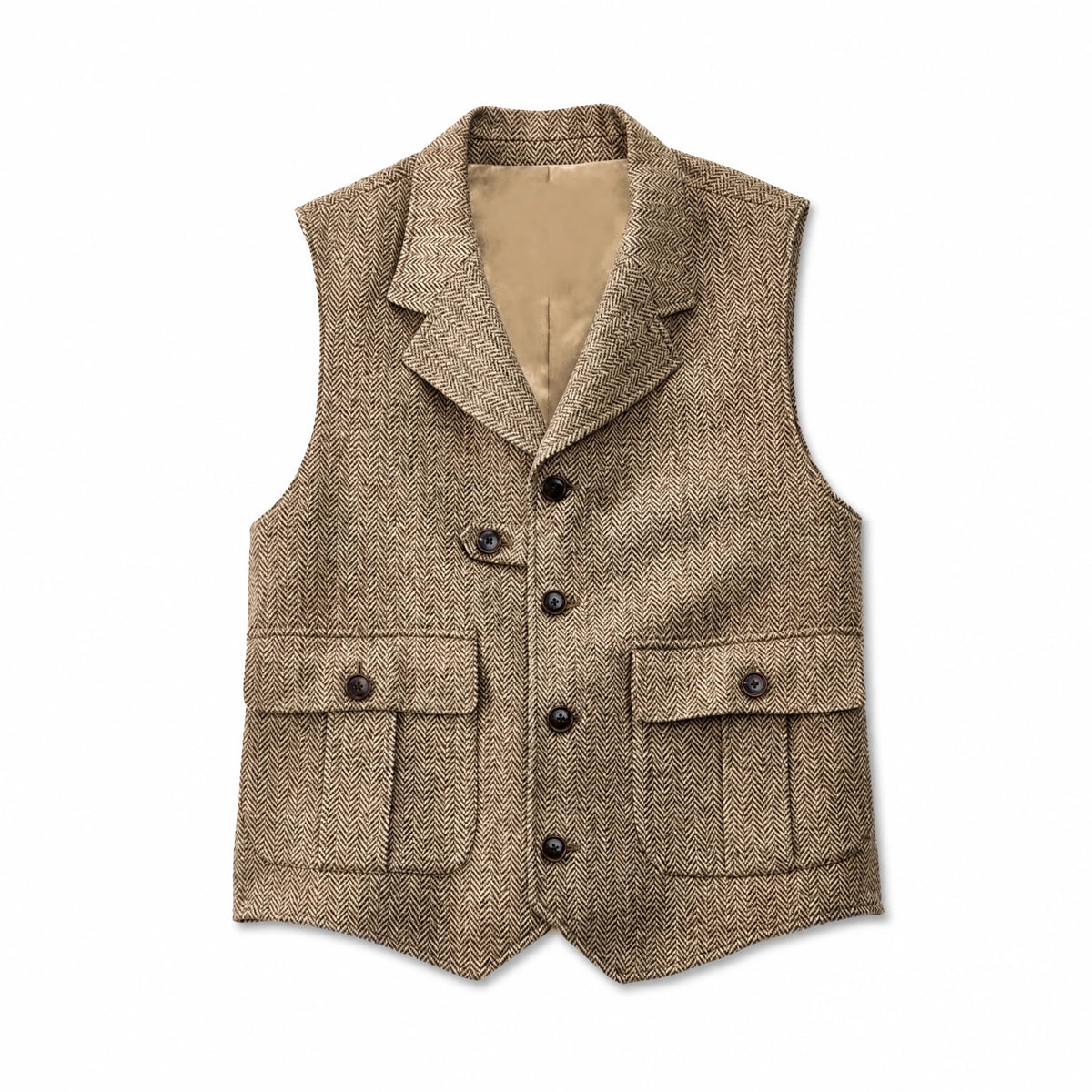 Gilet Tweed Homme sans Manches à Col à Revers - image principale