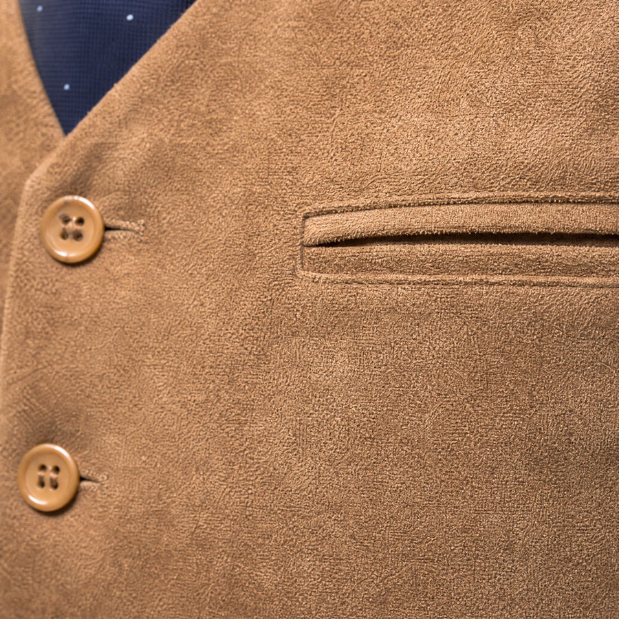 Gilet vintage pour homme en velours - close-up détail matière