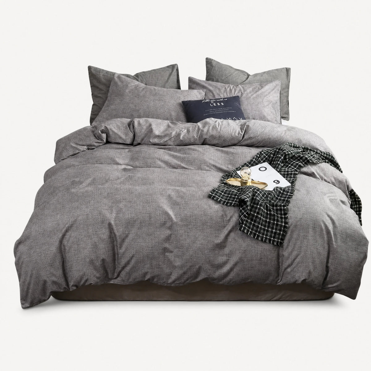 Housse de couette bicolore rose et gris réversible - 2 / US Queen size 3 pcs … (10 tailles)