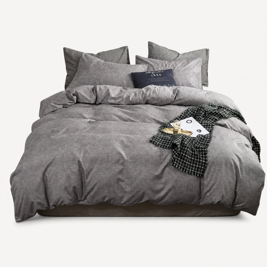 Housse de couette bicolore rose et gris réversible - 2 / US Queen size 3 pcs … (10 tailles)
