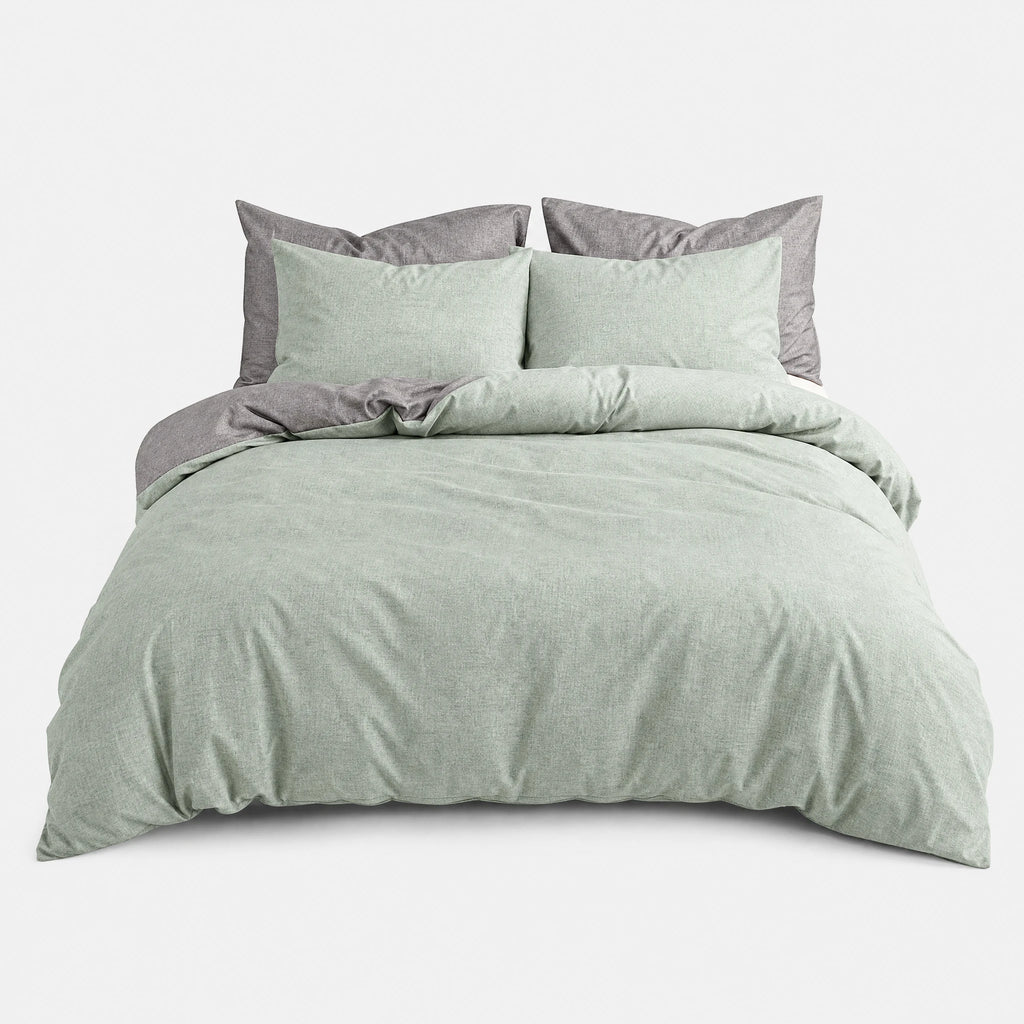 Housse de couette bicolore rose et gris réversible - 4 / US Queen size 3 pcs … (10 tailles)