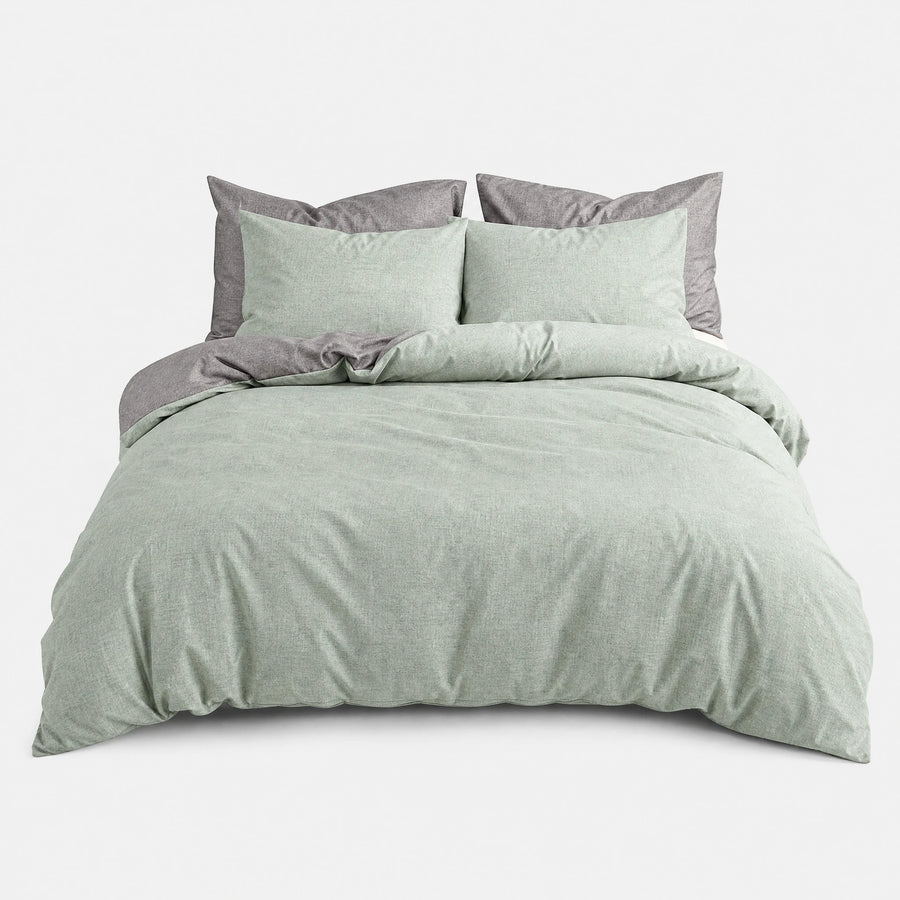 Housse de couette bicolore rose et gris réversible - 4 / US Queen size 3 pcs … (10 tailles)
