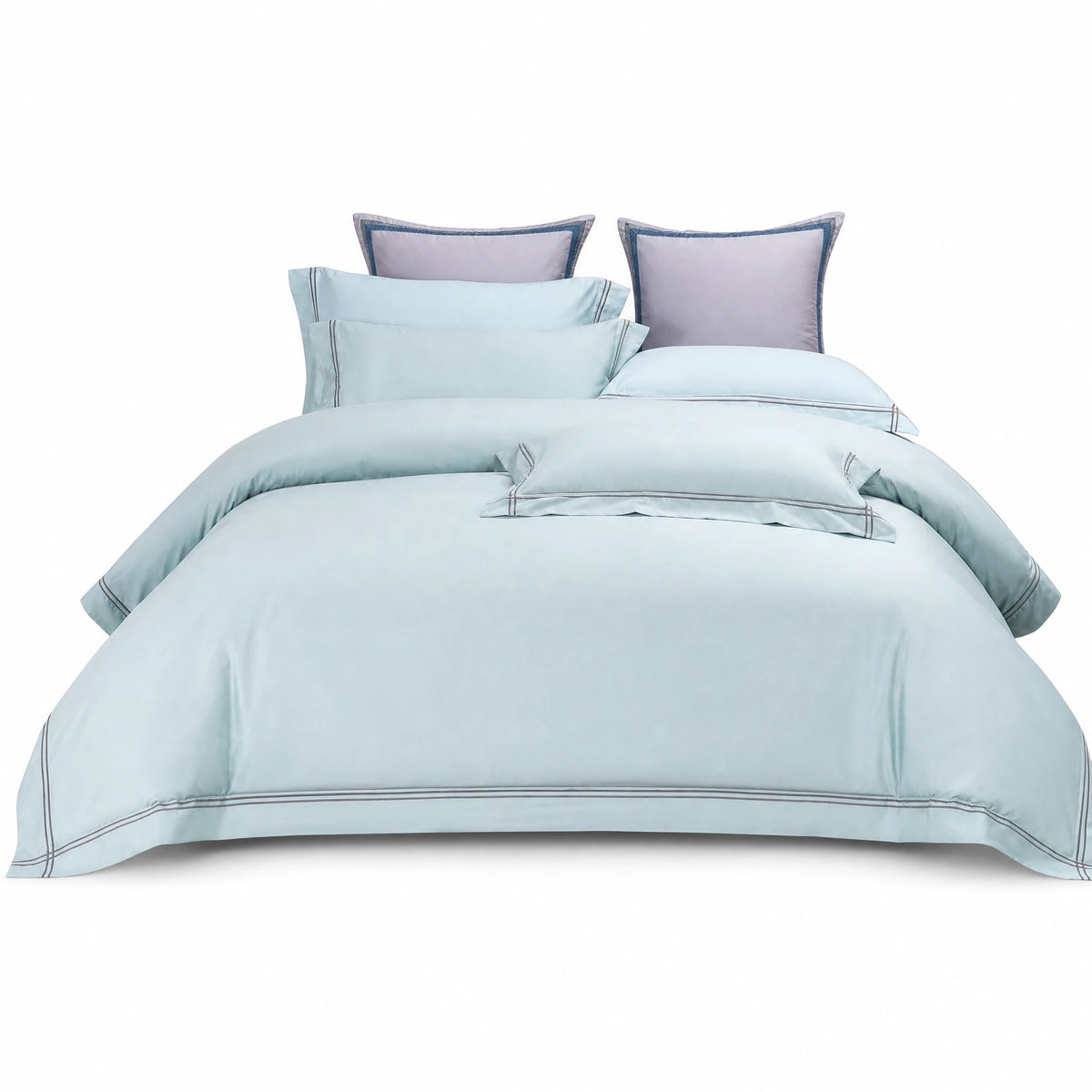 Housse de Couette Satin avec Passepoil Décoratif - image principale