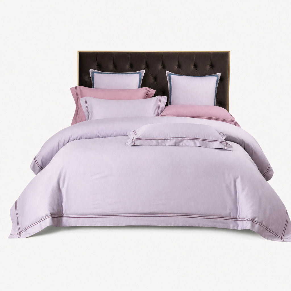 Housse de Couette Satin avec Passepoil Décoratif - Vert gazon / 1.2M / Drap plat … (4 tailles)