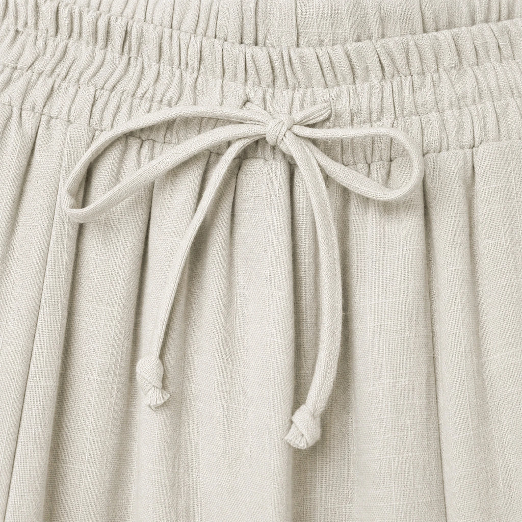 Jupe Longue Blanche Vintage Boheme Chic - close-up détail matière