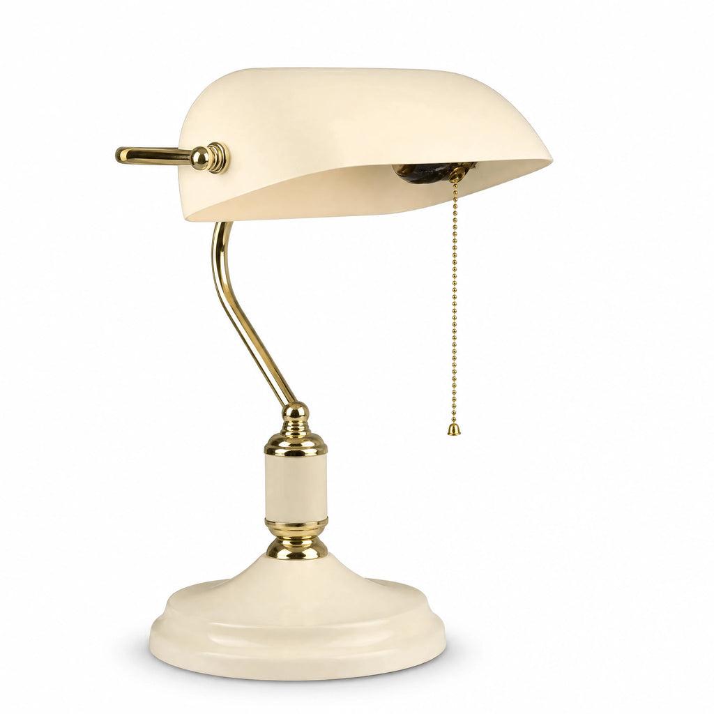 Lampe de Bureau Vintage à Abat-jour Ovale et Interrupteur Chaînette - image principale