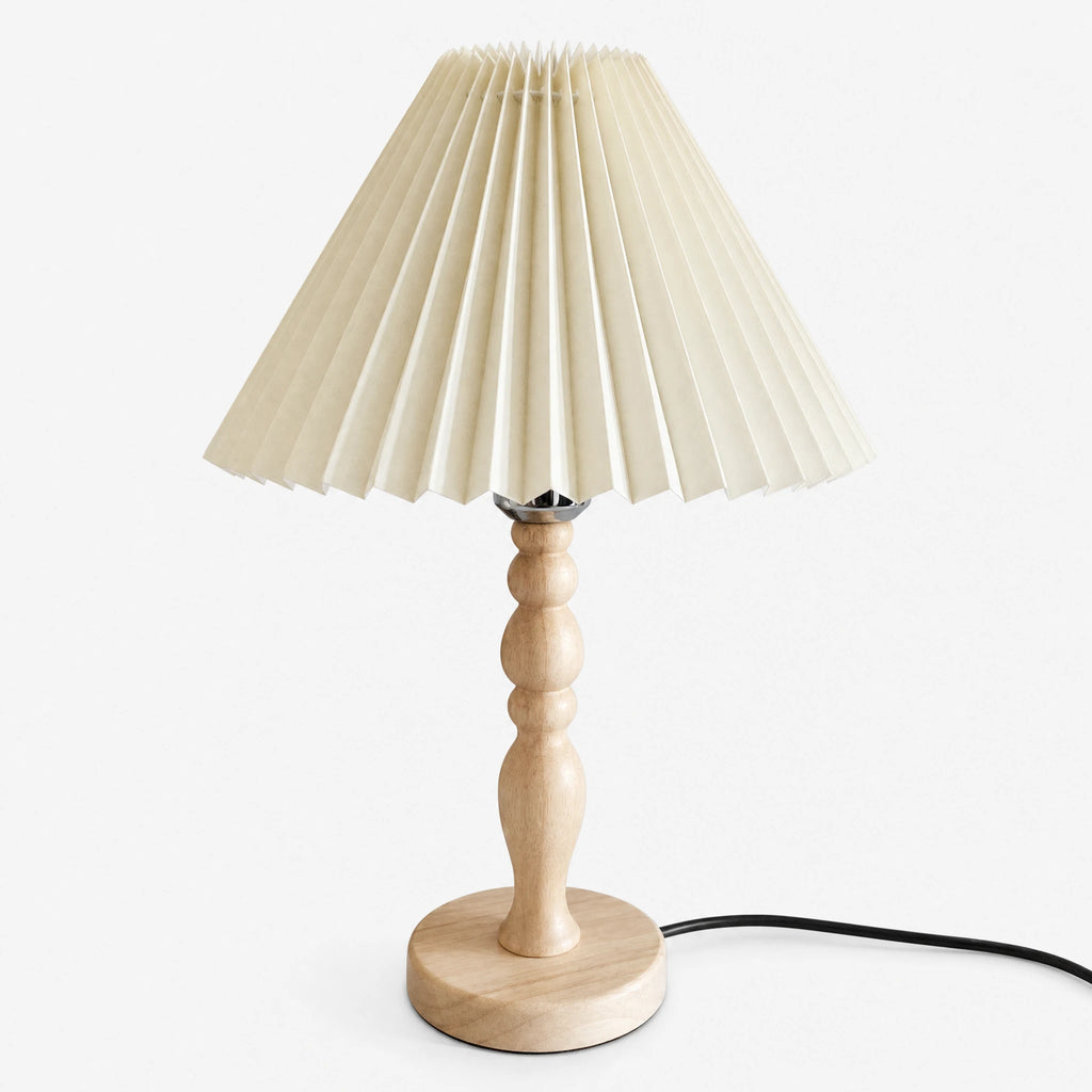 Lampe de Chevet Vintage avec Abat-Jour Plissé - image principale