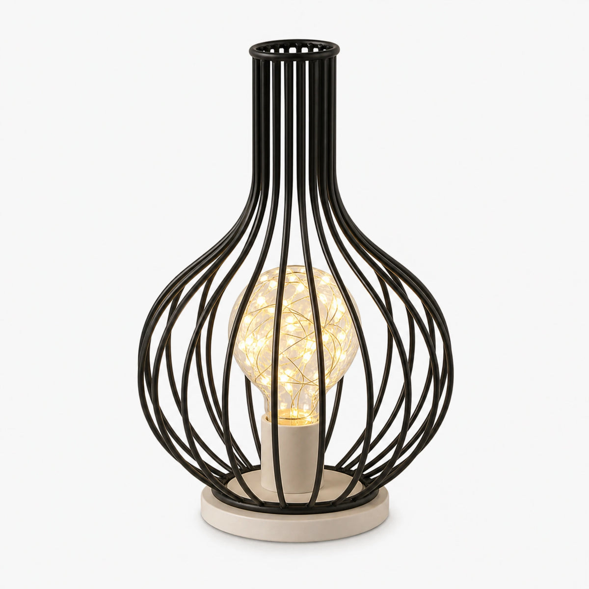 Lampe Décorative Fil de Fer Design Verre à Vin et Bouteille - image principale