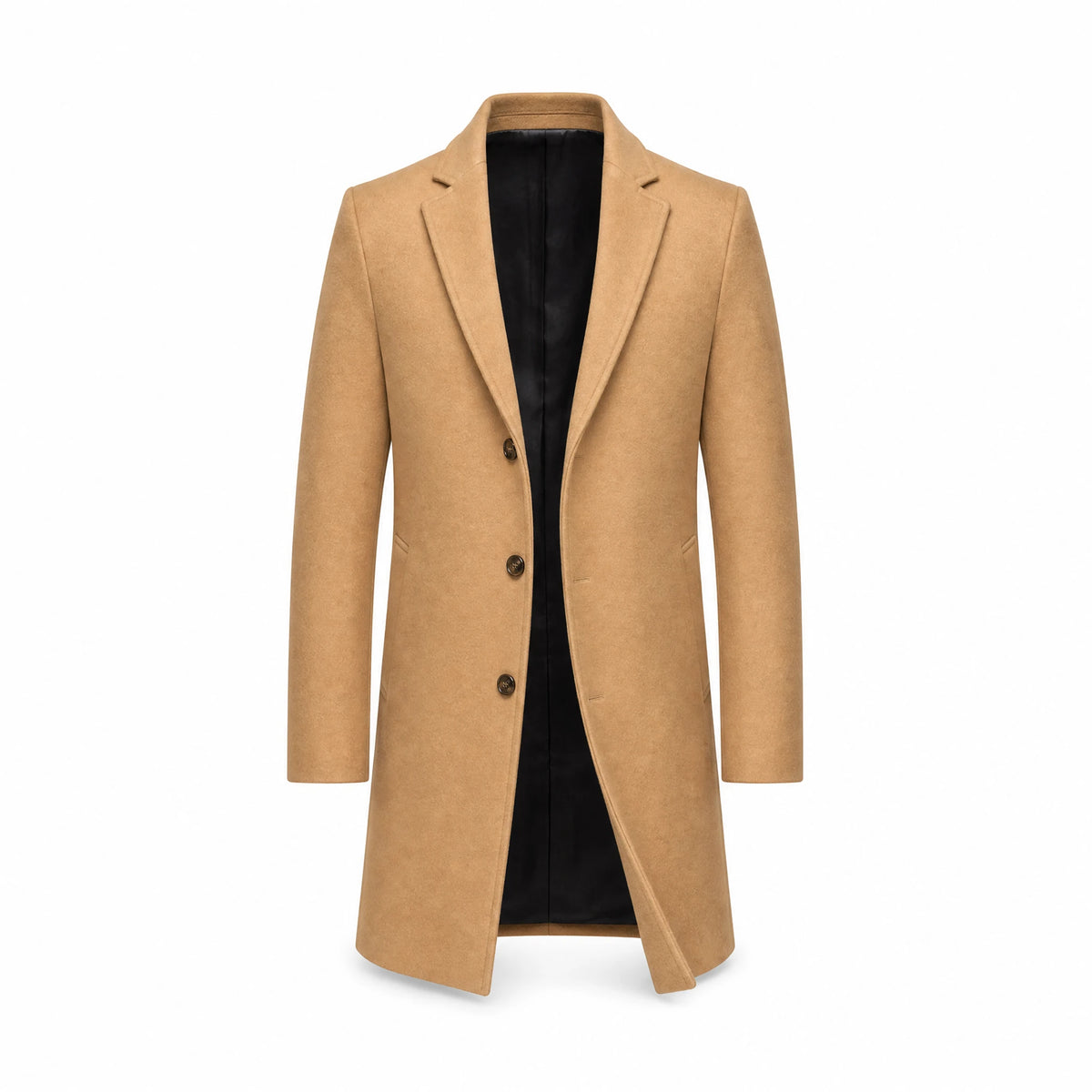 Manteau décontracté uni à revers crantés vintage - image principale