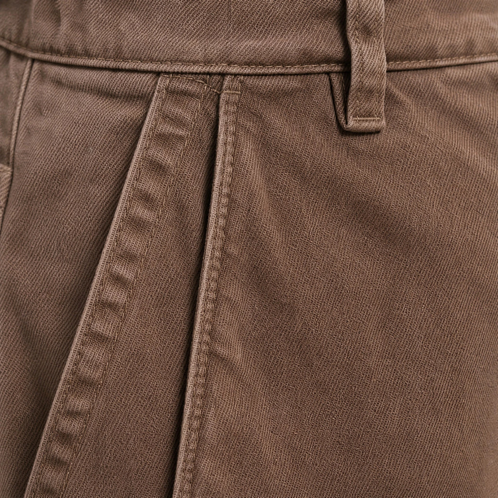 Pantalon cargo vintage de couleur unie pour hommes - close-up détail matière