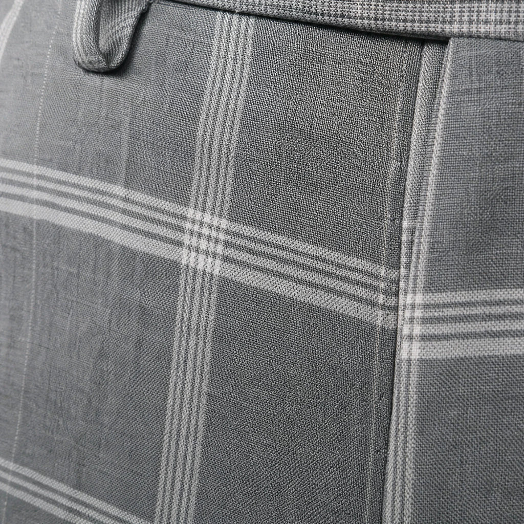 Pantalon vintage à carreaux - close-up détail matière