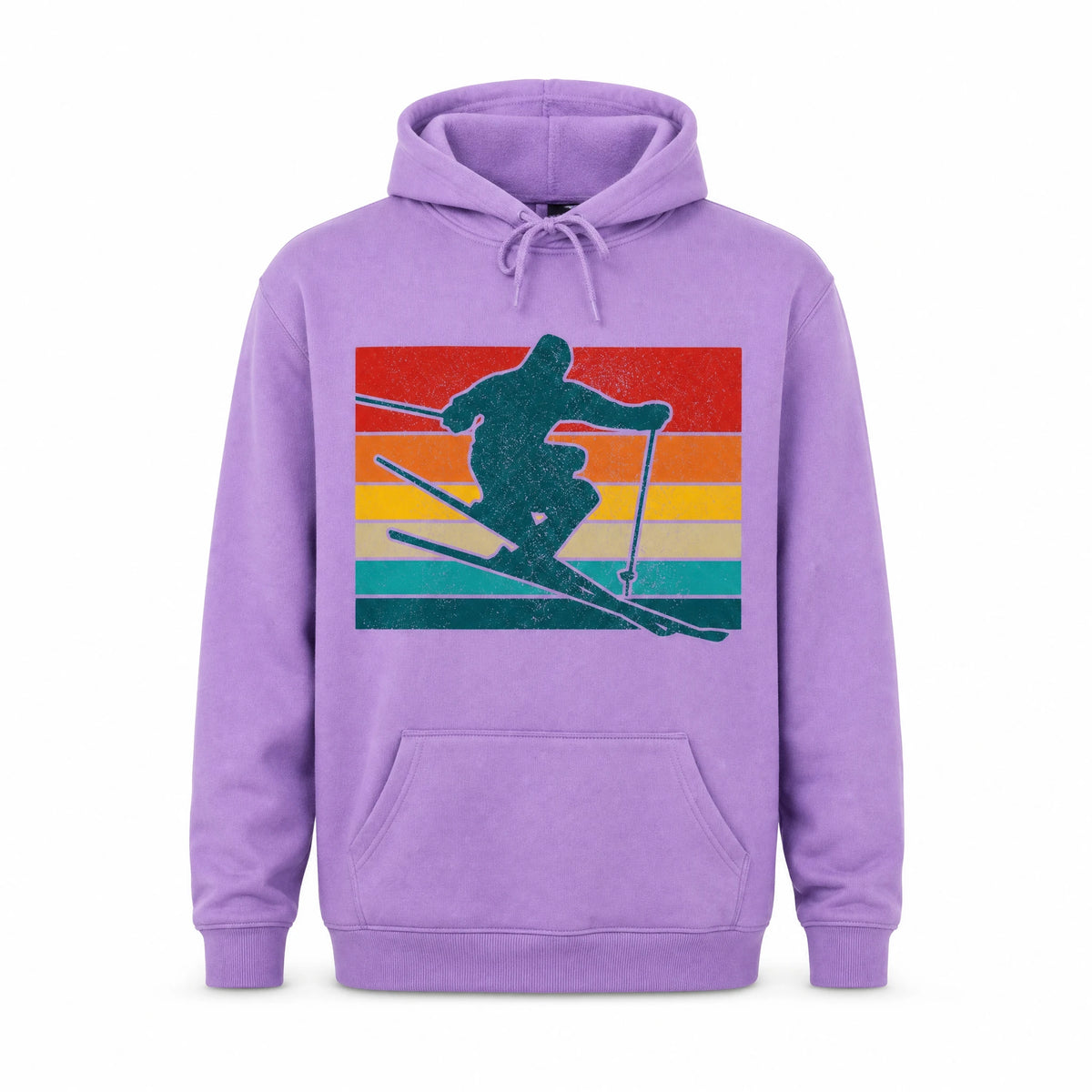 Pull ski vintage avec imprimé rétro à bandes colorées - image principale