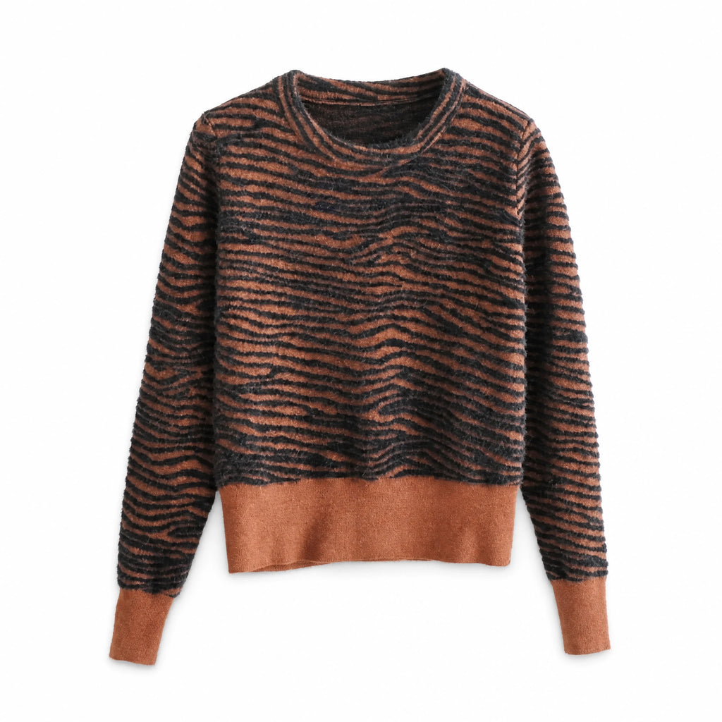 Pull Vintage Femme Motif Zébré Années 80 - image principale