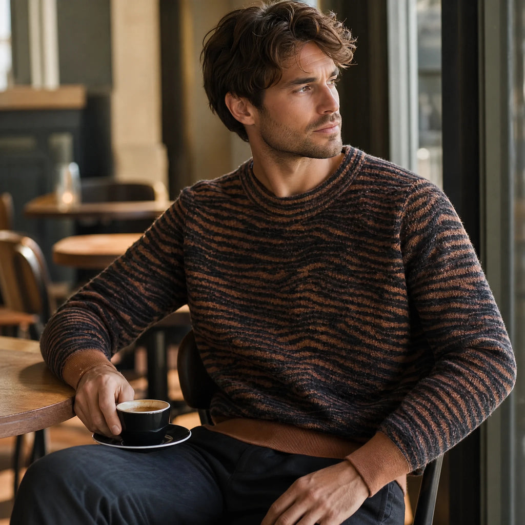 Pull Vintage Femme Motif Zébré Années 80 - Utilisation GLOBALE