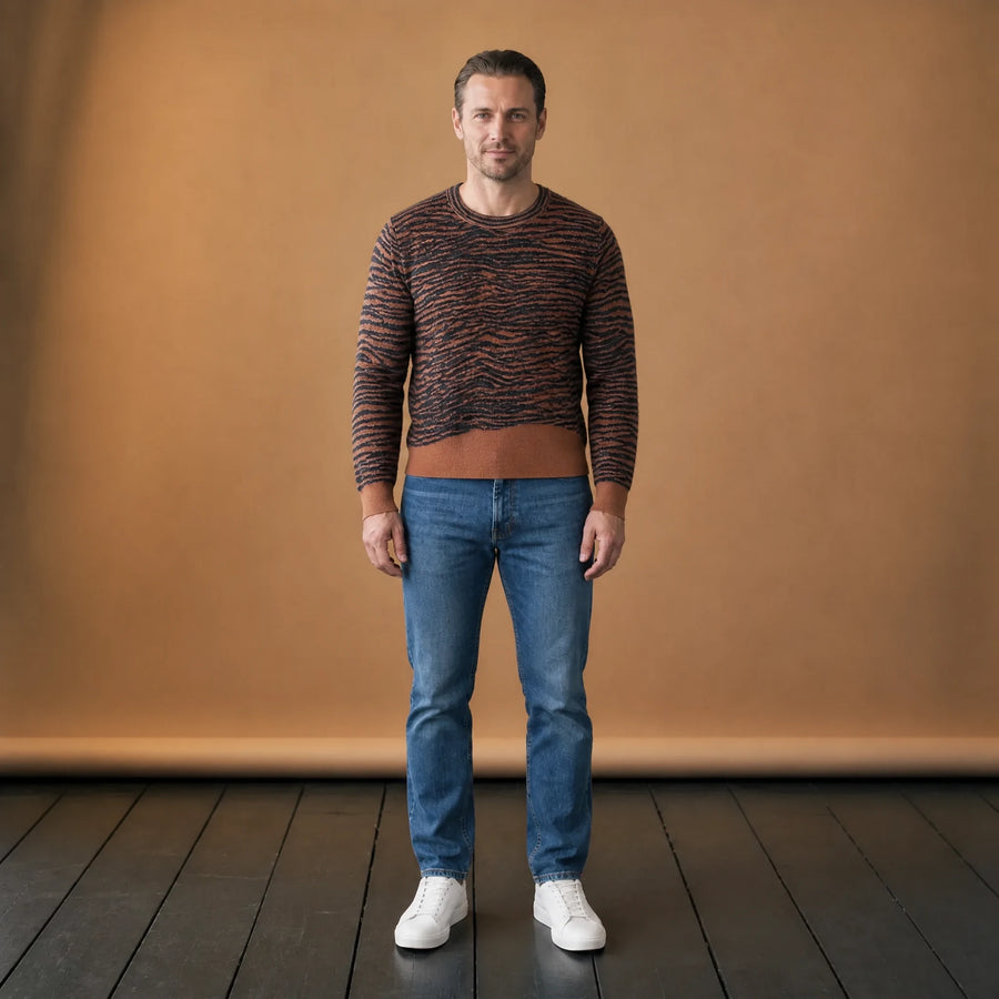 Pull Vintage Femme Motif Zébré Années 80 - VETEMENT Studio HOMME