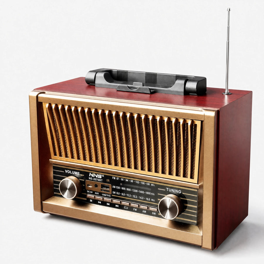Radio Vintage à Design Rétro avec Bluetooth - Rouge