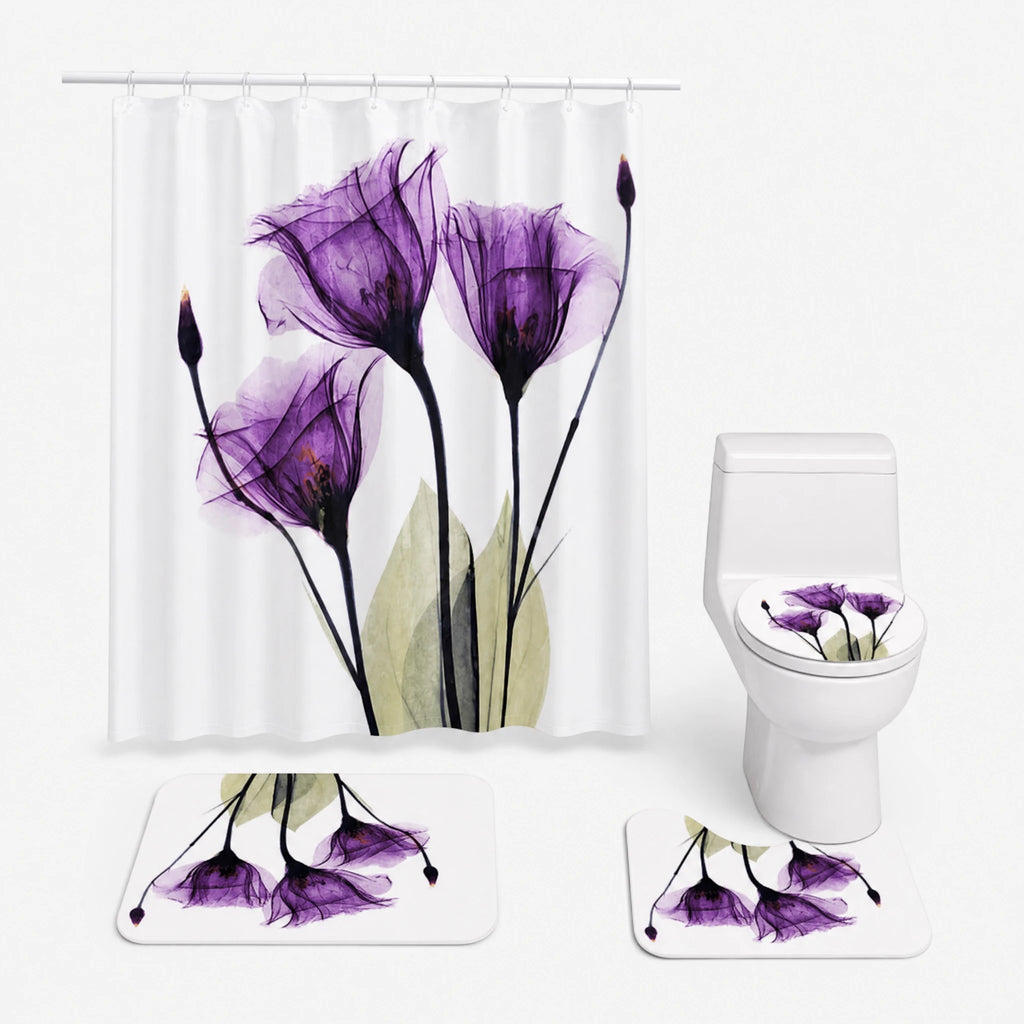 Rideau de Douche Motif Floral Vintage à Effet Aquarelle - F / 180x180cm … (4 tailles)