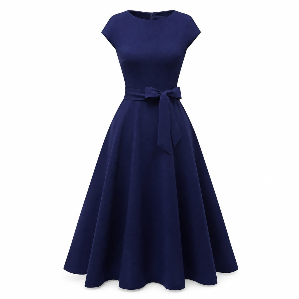 Robe Bleu Vintage Longue Année 60 - image principale