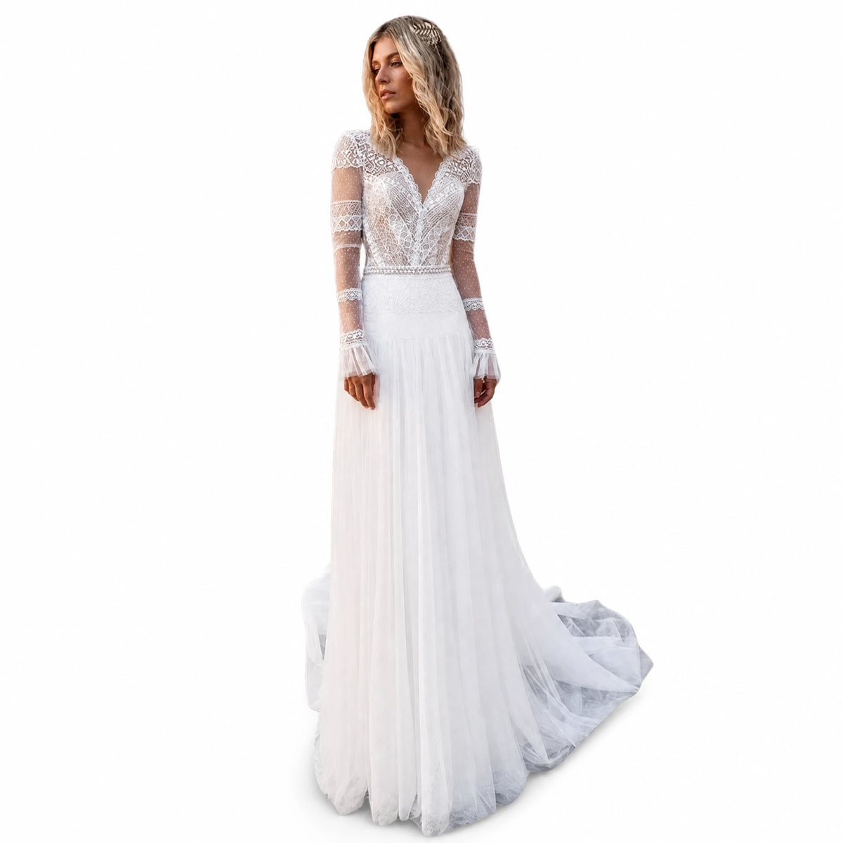 Robe de Mariée Bohème Vintage - image principale