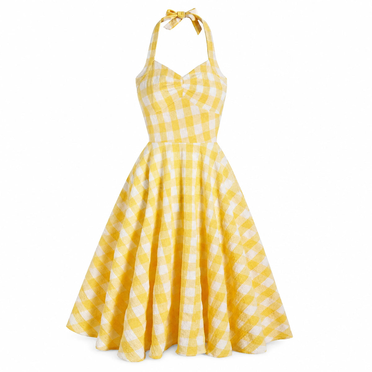 Robe Jaune Plaid des années 1950 - image principale
