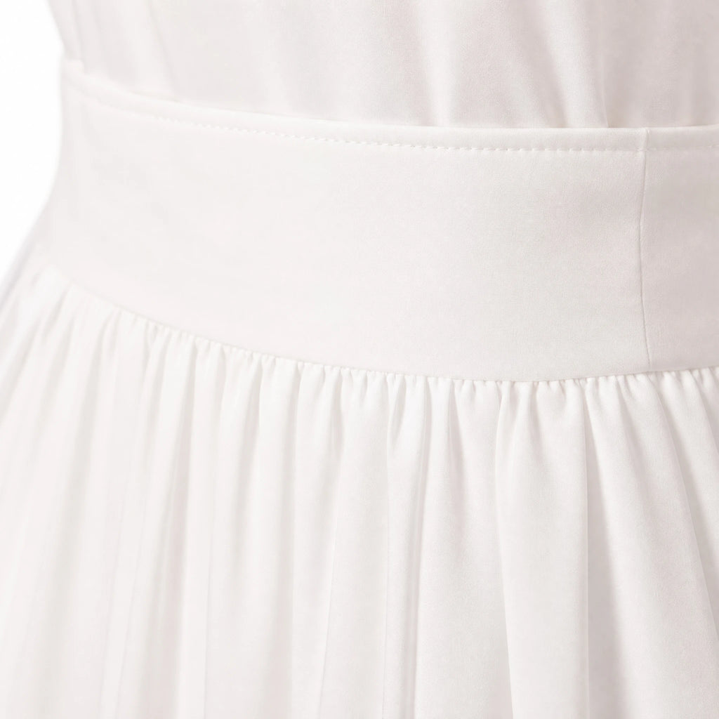 Robe Vintage Année 60 Blanche - close-up détail matière