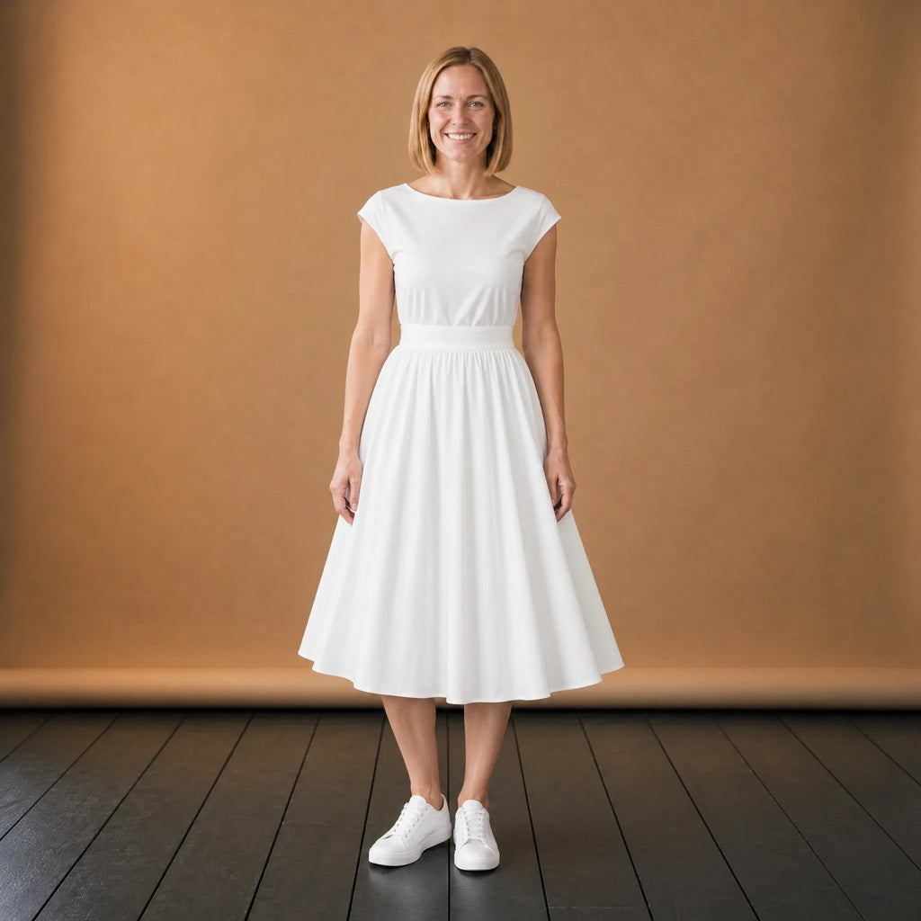Robe Vintage Année 60 Blanche - VETEMENT Studio FEMME