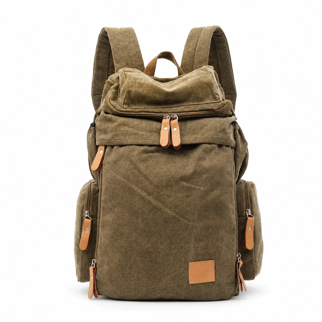 Sac à Dos Vintage Toile 30L avec Poches Latérales - image principale