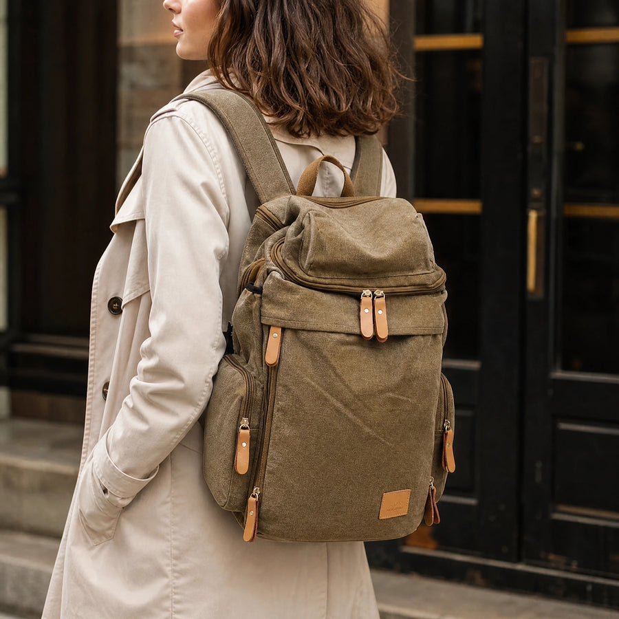 Sac à Dos Vintage Toile 30L avec Poches Latérales - Utilisation GLOBALE