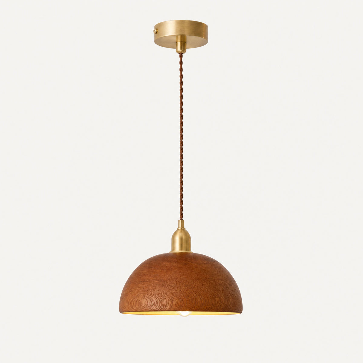 Suspension Bois Dome avec Finition Laiton - image principale