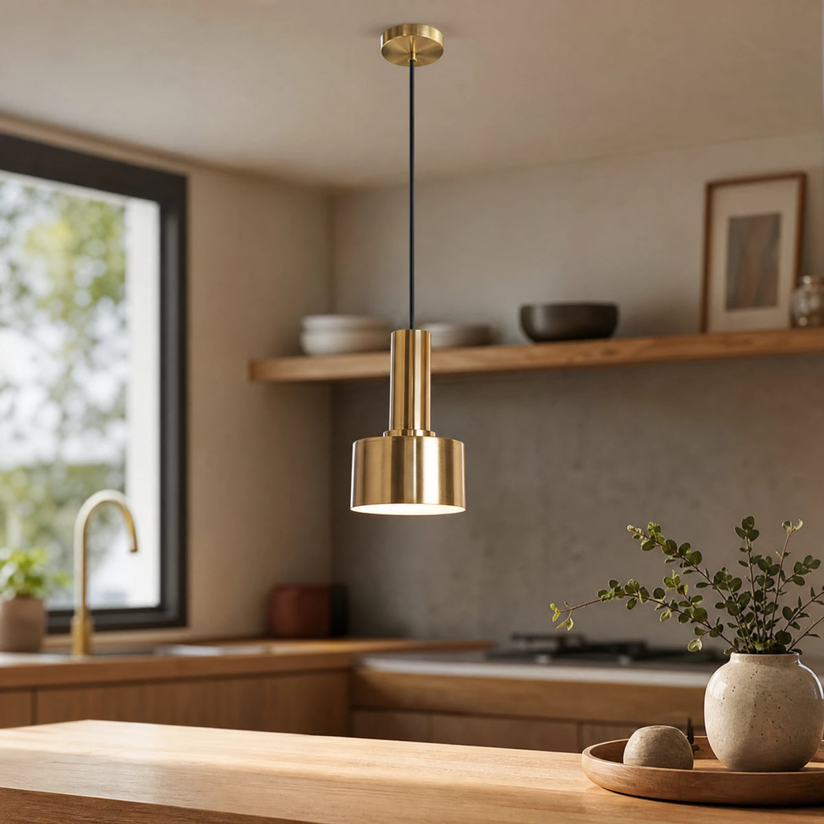Suspension LED Design Dorée et Noire Réglable - OBJETS VARIES
