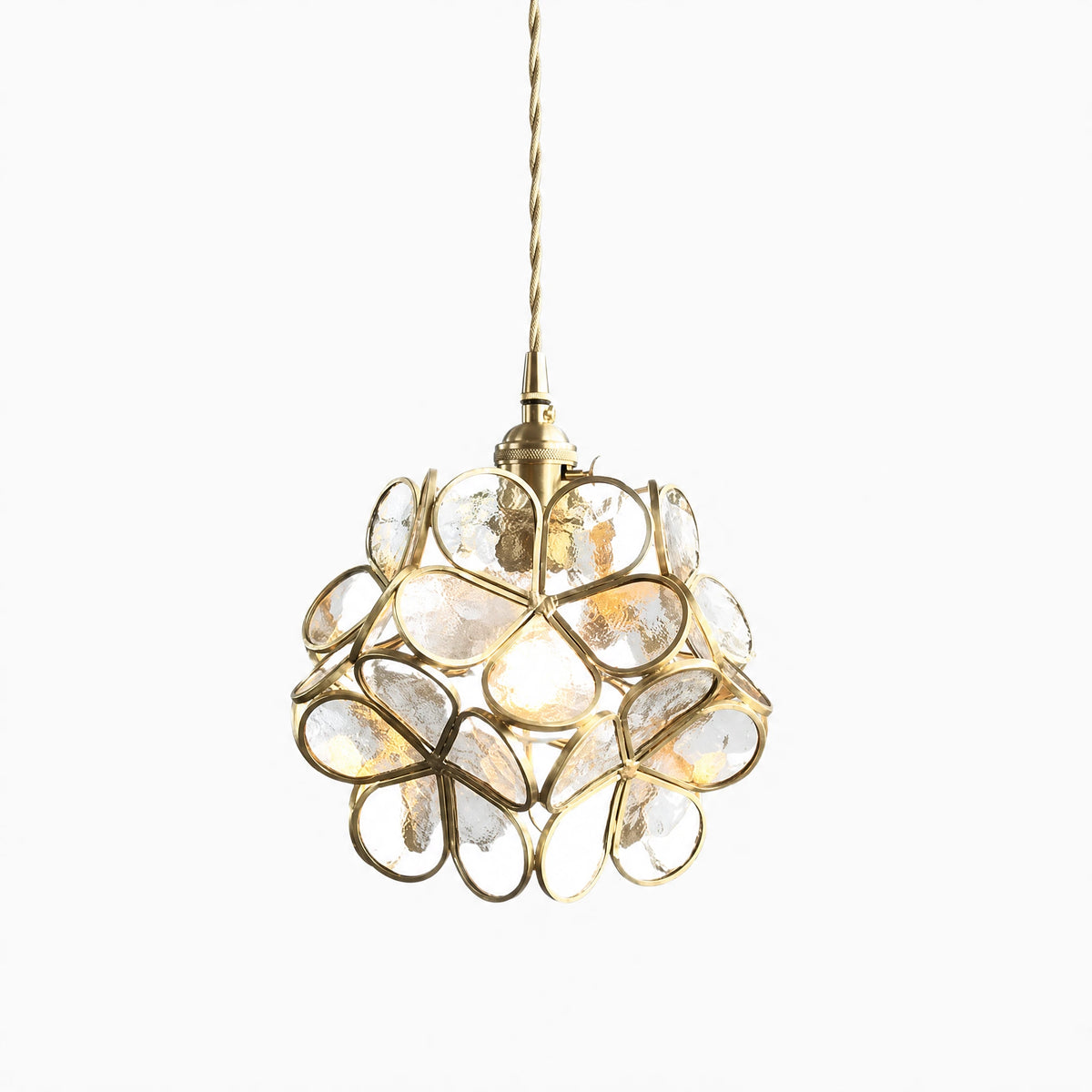 Suspension Vintage Laiton à Motifs Floraux - image principale