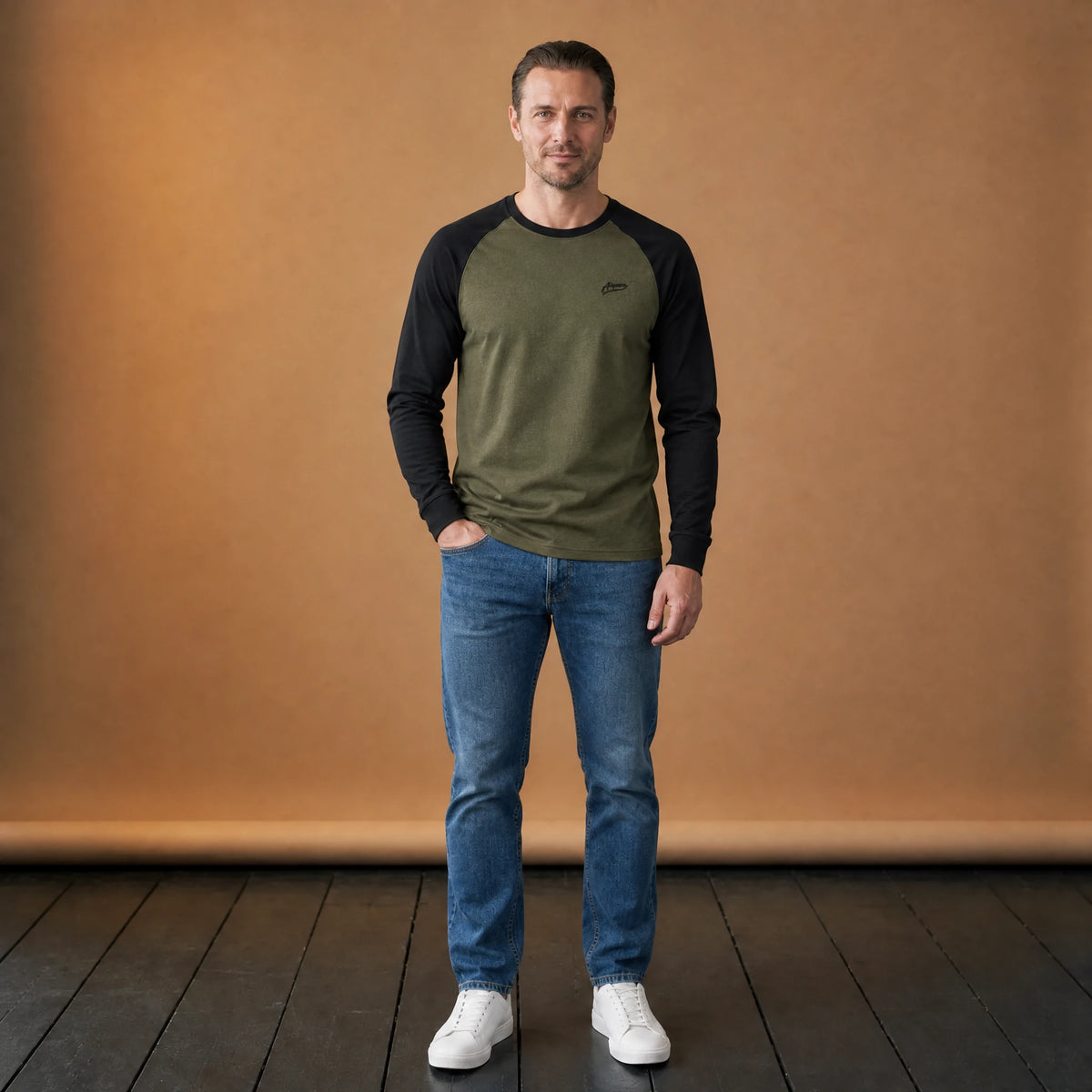 T-shirt raglan homme manches longues bicolore - VETEMENT Studio HOMME