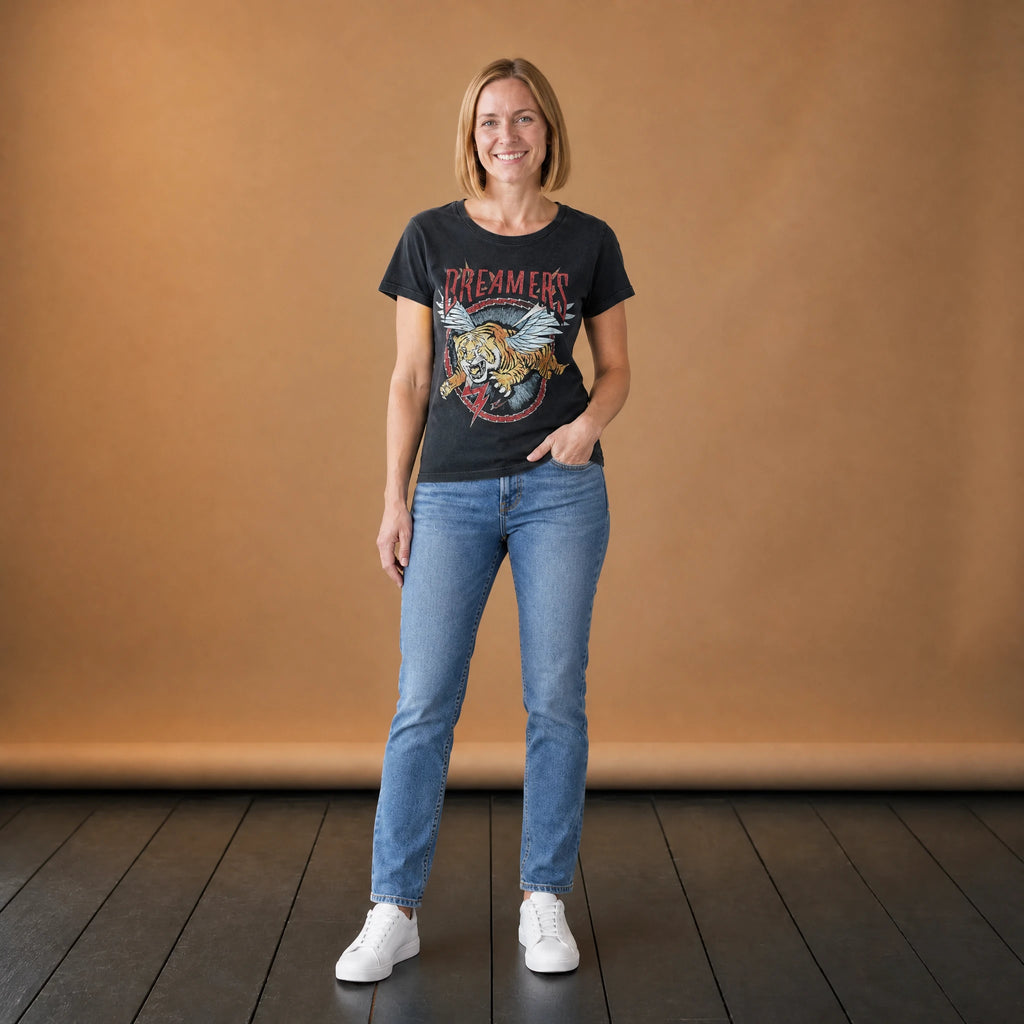 T-shirt Rock Vintage Tigre Ailé Années 80 - VETEMENT Studio FEMME