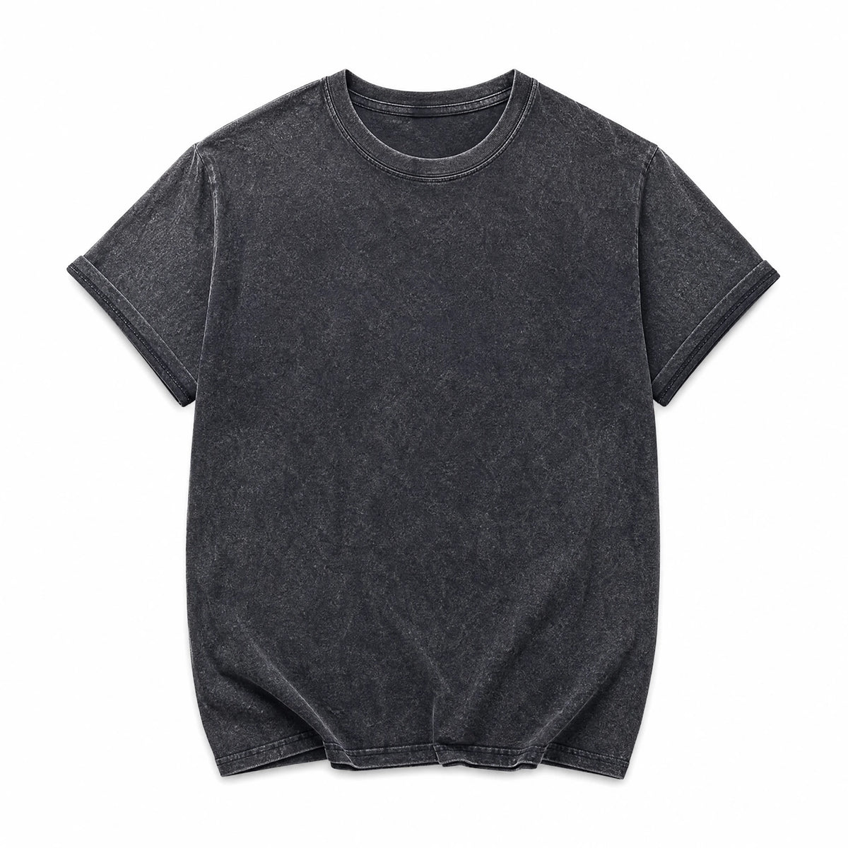 T-shirt vintage à manches courtes de couleur unie pour hommes - image principale