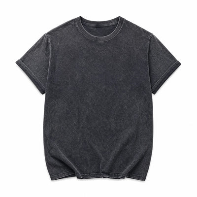 T-shirt vintage à manches courtes de couleur unie pour hommes - image principale