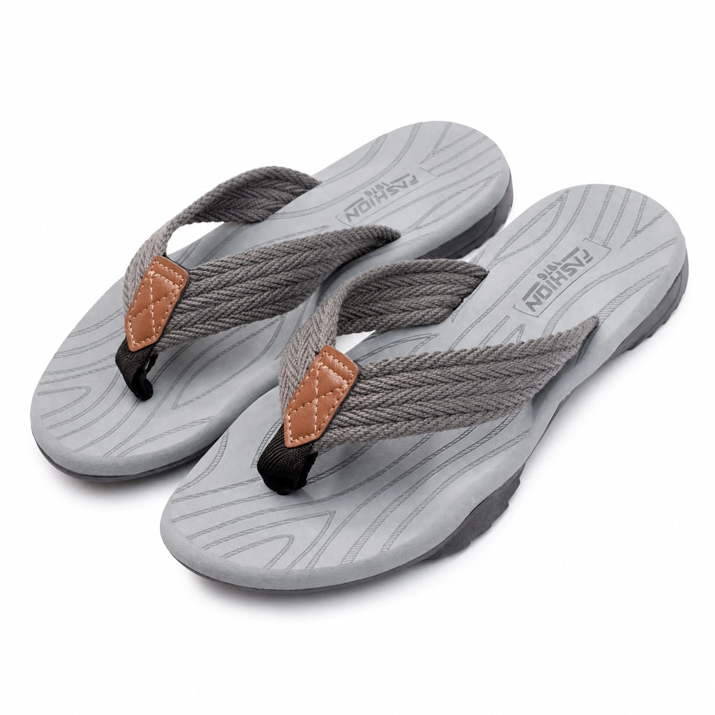 Tongs Homme Confort à Brides Tressées Gris - image principale