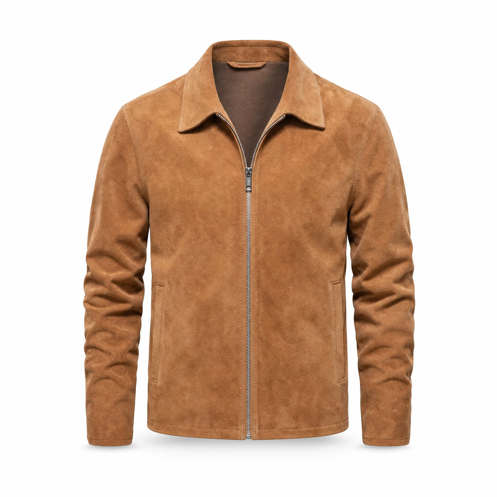 Veste à revers en daim vintage pour homme - image principale