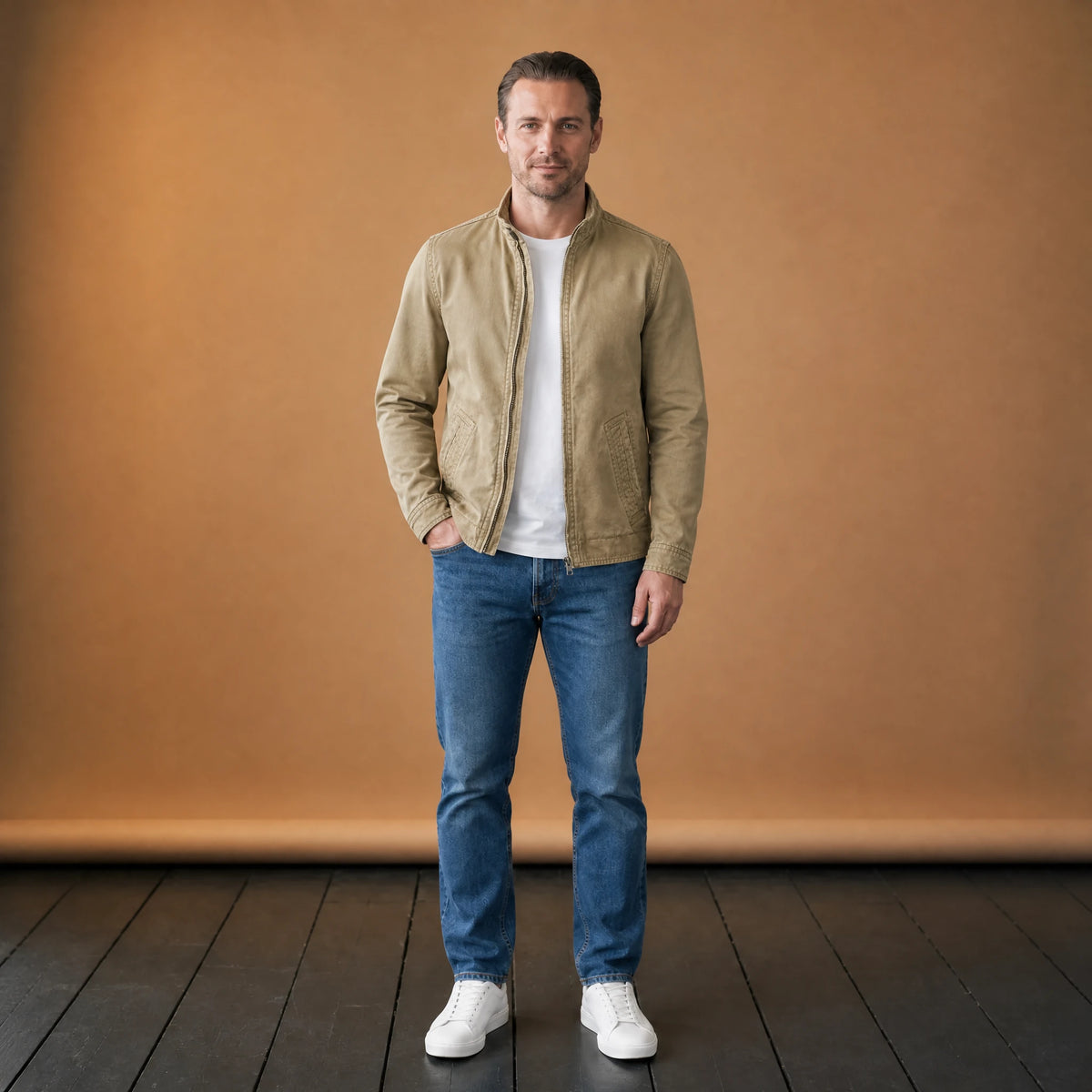 Veste cargo vintage en coton lavé à col montant - VETEMENT Studio HOMME