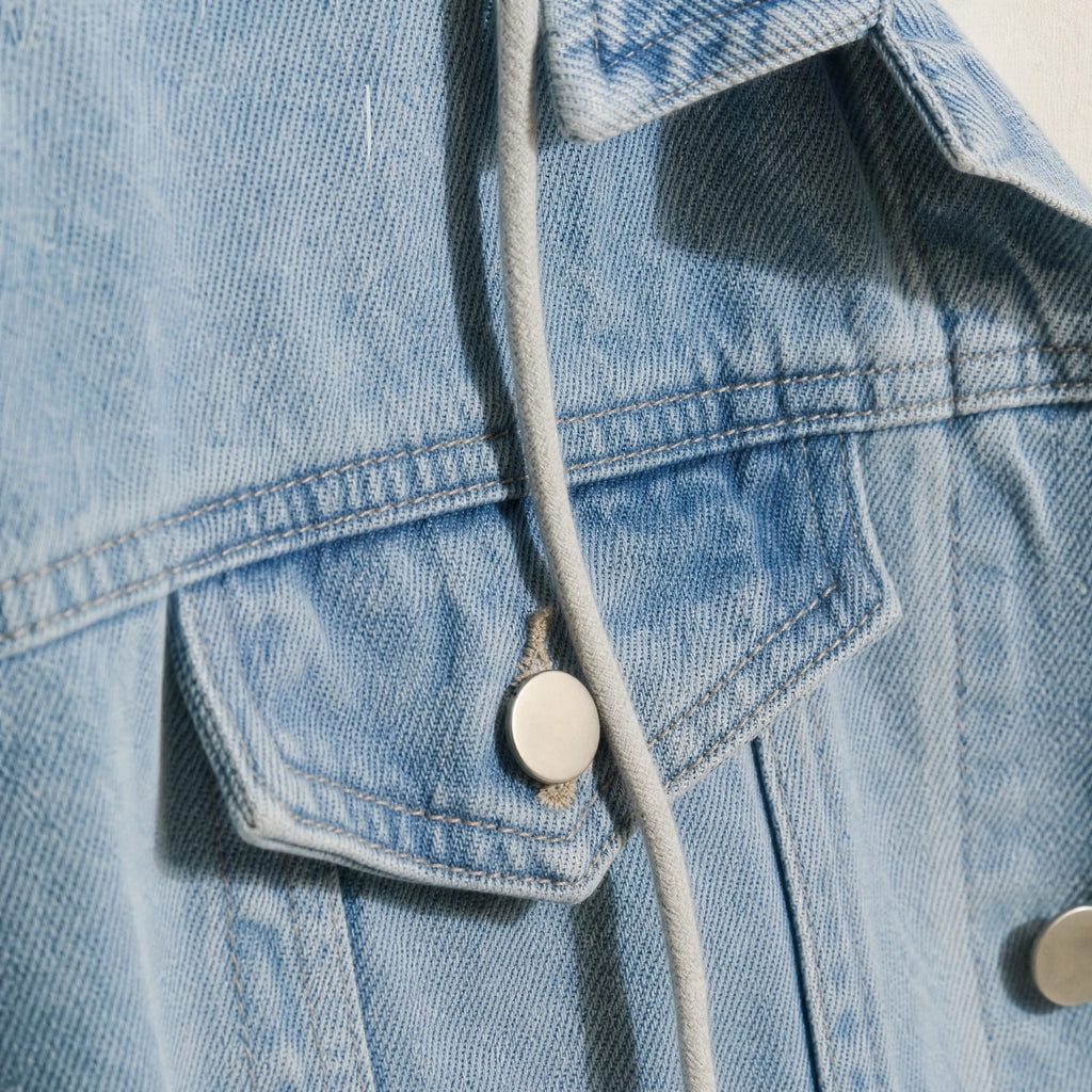 Veste en Jean Large Vintage Homme - close-up détail matière