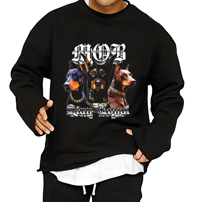 sweat-ample-roule-imprime-doberman-pinscher-vintage