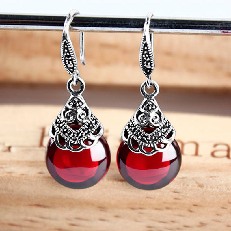 boucles-doreilles-grenat-rond-vintage