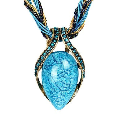Collier Vintage En Cristal d'Opale De Bohême