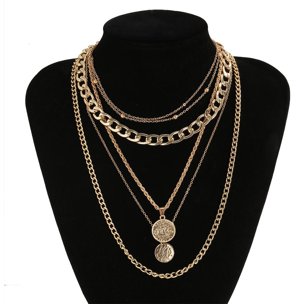 collier-pendentif-medaille-multicouche-vintage