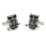 boutons-de-manchette-hibou-vintage-noir-de-la-serie-animal