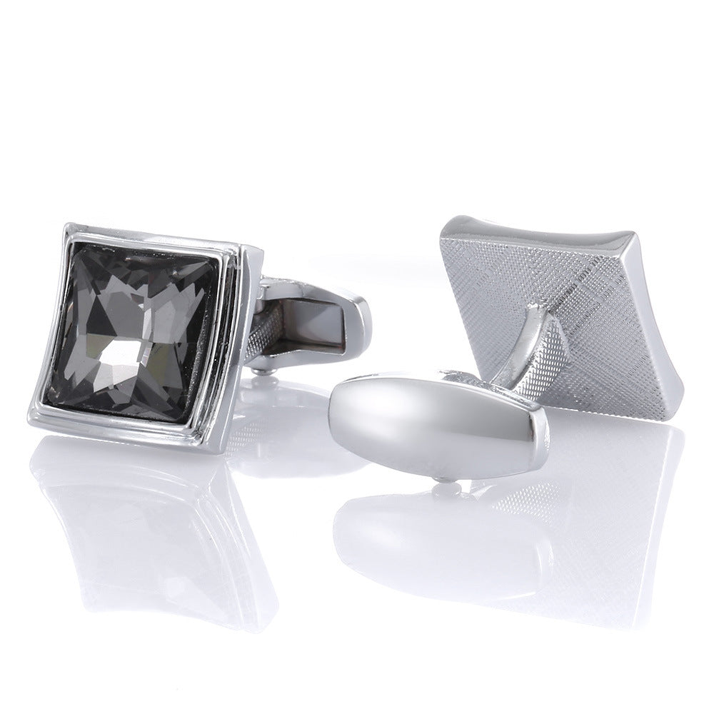 Boutons de manchette carrés carbone sunburst