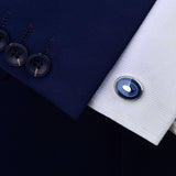 boutons-de-manchette-bleu-ovale-vintage